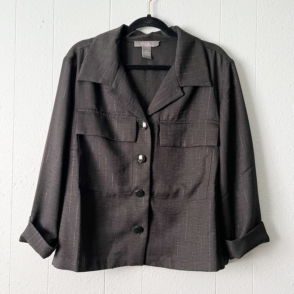 Olivia & Martin Button Front Blazer Womens 2X Business Career Office Workwear